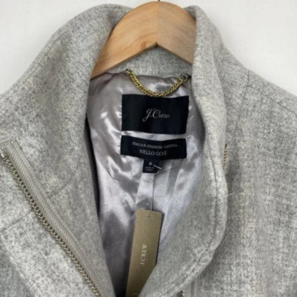 NWT 6 Cocoon Coat Italian Stadium Cloth Wool Heathered Dusk Gray - Picture 4 of 12